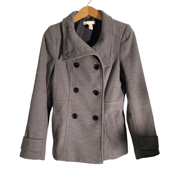 H&M size 0 gray peacoat - Picture 1 of 9
